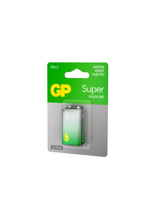 Батарейка 1 шт., GP Super G-Tech, Крона (6LR61, 6LF22, 1604A), алкалиновая, блистер, 1604A-5CR1, 1604A-BC1