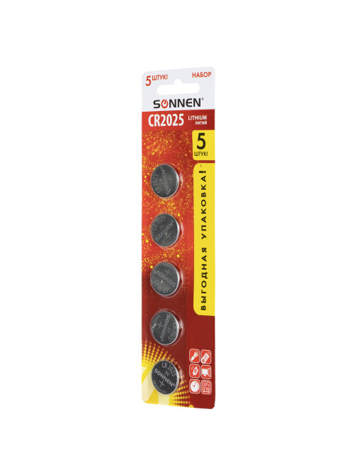 Батарейки литиевые SONNEN Lithium CR2025, 