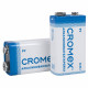Батарейки алкалиновые КОМПЛЕКТ 4 шт., CROMEX (КРОМЕКС) Alkaline, Крона 9V (6LR61, 6LF22, 1604A), короб, 456453