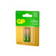Батарейки КОМПЛЕКТ 2 шт., GP Ultra G-Tech, AAA (LR03, 24А), алкалиновые, мизинчиковые, 24AUA21-2CRSBC2