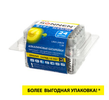 Батарейки КОМПЛЕКТ 24 шт, SONNEN Alkaline, ААА (LR03, 24А), алкалиновые, мизинчиковые, короб, 455096