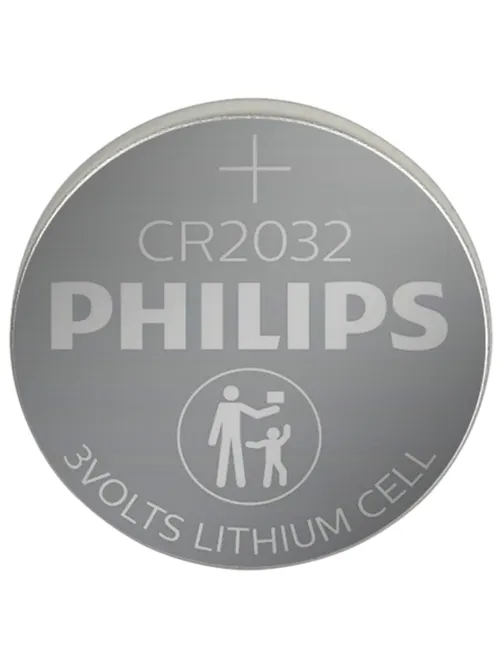 Батарейка литиевая PHILIPS Lithium CR2032, таблетка, дисковая, кнопочная, 1 шт., блистер (отрывной блок), Б0064640