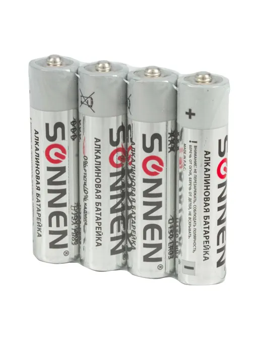 Батарейки КОМПЛЕКТ 24 шт, SONNEN Alkaline, ААА (LR03, 24А), алкалиновые, мизинчиковые, короб, 455096