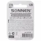 Батарейка SONNEN Alkaline, 27А (MN27), алкалиновая, для сигнализаций, 1 шт., в блистере, 451976