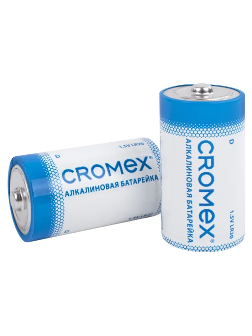 Батарейки алкалиновые КОМПЛЕКТ 4 шт., CROMEX (КРОМЕКС) Alkaline, D (LR20, 13А), короб, 456454