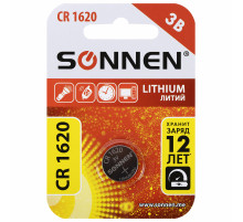 Батарейка литиевая SONNEN Lithium CR1620 