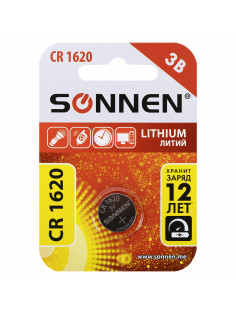 Батарейка литиевая SONNEN Lithium CR1620 