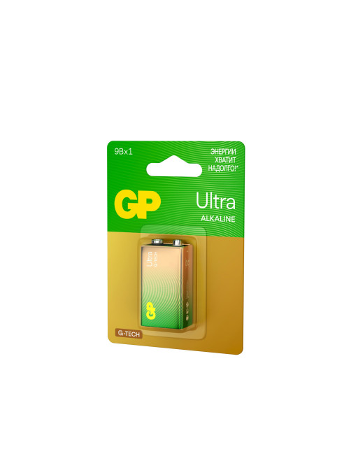 Батарейка 1 шт., GP Ultra G-Tech, Крона (6LR61, 6LF22, 1604A), алкалиновая, блистер, 1604AU-5CR1