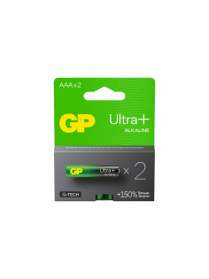 Батарейки КОМПЛЕКТ 2 шт., GP Ultra Plus G-Tech, AAA (LR03), алкалиновые, мизинчиковые, 24AUPA21-2CRSB2