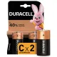Батарейки КОМПЛЕКТ 2 шт., DURACELL Basic ОРИГИНАЛ, С (LR14, 14А), алкалиновые, блистер