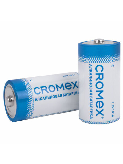 Батарейки алкалиновые КОМПЛЕКТ 4 шт., CROMEX (КРОМЕКС) Alkaline, C (LR14, 14А), короб, 456455
