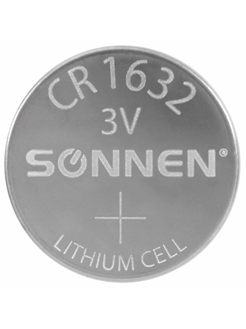 Батарейка литиевая SONNEN Lithium CR1632, 