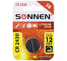 Батарейка литиевая SONNEN Lithium CR2430 
