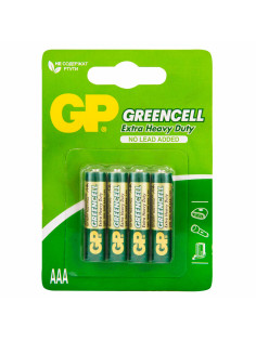 Батарейки КОМПЛЕКТ 4 шт., GP GreenCell AAA (R03, 24G), солевые, мизинчиковые, блистер, 24G-2CR4