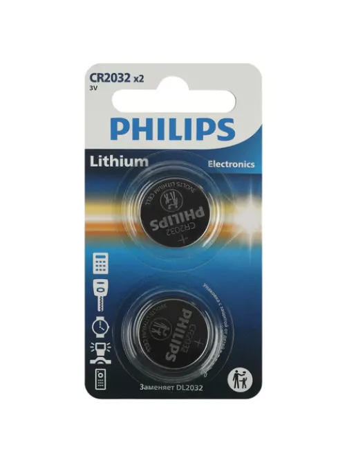 Батарейки литиевые PHILIPS Lithium CR2032 