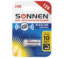 Батарейка SONNEN Alkaline, 23А (MN21), алкалиновая, для сигнализаций, 1 шт., в блистере, 451977