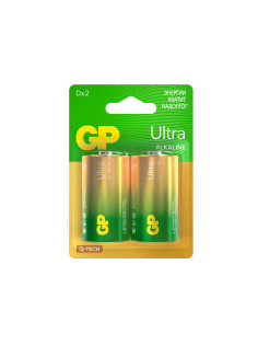 Батарейки КОМПЛЕКТ 2 шт., GP Ultra G-Tech, D (LR20, 13А), алкалиновые, блистер, 13AU-CR2