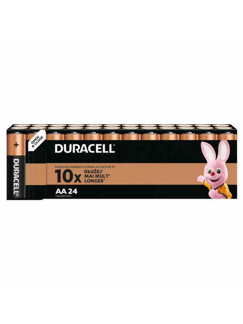 Батарейки КОМПЛЕКТ 24 шт., DURACELL Basic ОРИГИНАЛ, АА (LR6, 15А), алкалиновые, пальчиковые, Б0064986