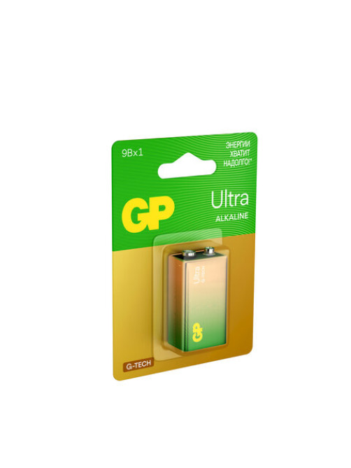 Батарейка 1 шт., GP Ultra G-Tech, Крона (6LR61, 6LF22, 1604A), алкалиновая, блистер, 1604AU-5CR1