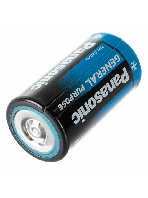 Батарейки КОМПЛЕКТ 2шт., PANASONIC D R20 (373), солевые, в пленке, 1.5 В