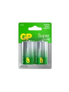 Батарейки КОМПЛЕКТ 2 шт., GP Super G-Tech, D (LR20, 13А), алкалиновые, блистер, 13A-2CR2