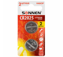 Батарейки литиевые SONNEN Lithium CR2025, 
