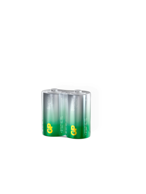 Батарейки КОМПЛЕКТ 2 шт., GP Super G-Tech, D (LR20, 13А), алкалиновые, в пленке, 13A-OS2