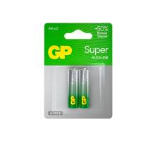 Батарейки КОМПЛЕКТ 2 шт., GP Super G-Tech, AA (LR6, 15А), алкалиновые, пальчиковые, блистер, 15A-2CR2