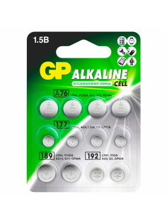 Батарейки НАБОР 12 шт. (А76 – 4 шт., 177 – 4 шт., 189 – 2 шт., 192 – 2 шт.), GP Alkaline, блистер, ACM02F-2CR12