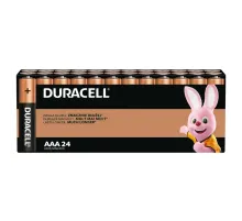 Батарейки КОМПЛЕКТ 24 шт., DURACELL Basic ОРИГИНАЛ, ААА (LR03, 24А), алкалиновые, мизинчиковые, Б0064969