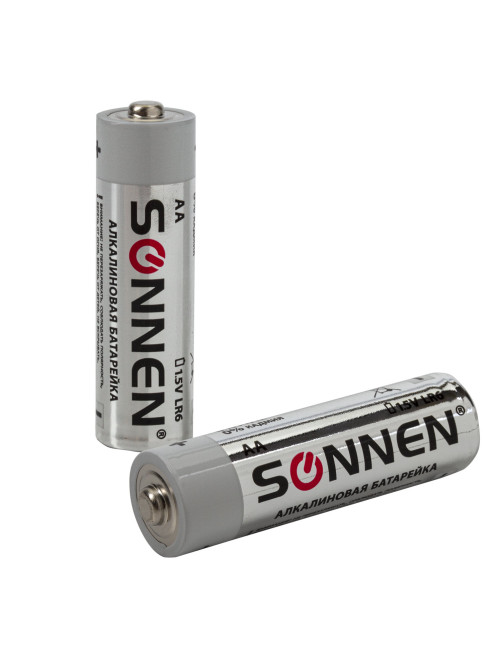 Батарейки КОМПЛЕКТ 24 шт., SONNEN Alkaline, АА(LR6, 15А), алкалиновые, пальчиковые, короб, 455095