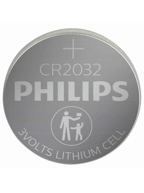 Батарейка литиевая PHILIPS Lithium CR2032, таблетка, дисковая, кнопочная, 1 шт., блистер (отрывной блок), Б0064640