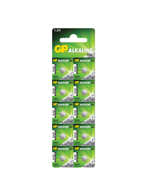 Батарейка GP Alkaline (отрывной блок), 177 (G4, LR626), алкалиновая, 1 шт., блистер, 177FRA-2C10, 4891199026690