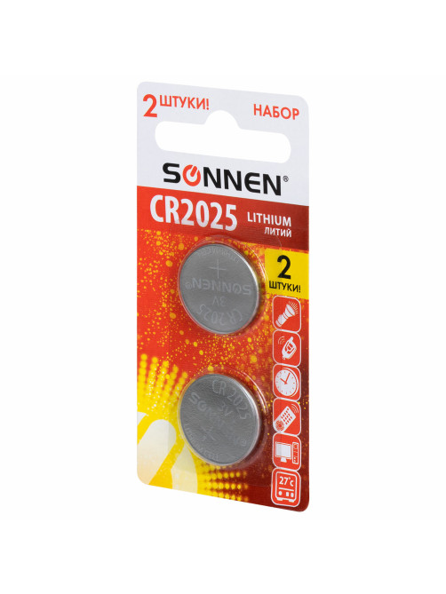 Батарейки литиевые SONNEN Lithium CR2025, 