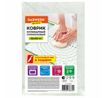 Коврик силиконовый для раскатки/запекания 46х66 см, зеленый, ПОДАРОК пластиковый нож, DASWERK (ДАСВЕРК), 608428
