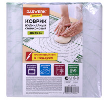 Коврик силиконовый для раскатки/запекания 40х60 см, зеленый, ПОДАРОК пластиковый нож, DASWERK (ДАСВЕРК), 608426