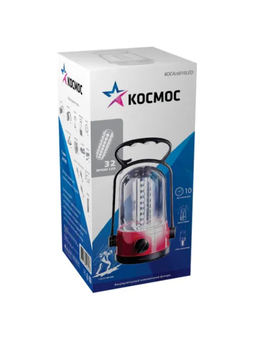Фонарь туристический аккумуляторный КОСМОС 32хLED, заряд от сети, КОС6010LED, KOCAc6010LED