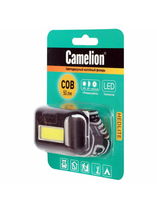 Фонарь налобный CAMELION 1 Вт COB, 3 режима, питание 3хAAА (не в комплекте), LED5355