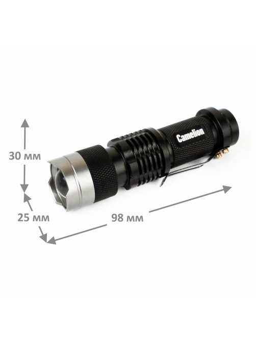 Фонарь CAMELION XP-E, ЯРКИЙ, ZOOM, 3 режима, питание 1хAA, LED5135