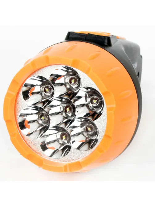 Фонарь аккумуляторный ULTRAFLASH 7хLED, 2 режима, выдвижная вилка, заряд от сети, LED3807