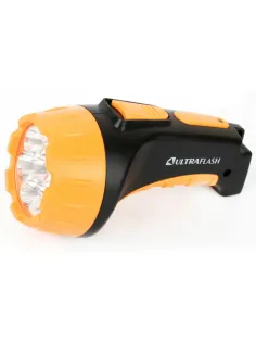 Фонарь аккумуляторный ULTRAFLASH 7хLED, 2 режима, выдвижная вилка, заряд от сети, LED3807