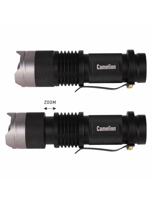 Фонарь CAMELION XP-E, ЯРКИЙ, ZOOM, 3 режима, питание 1хAA, LED5135