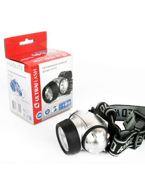 Фонарь налобный ULTRAFLASH 19хLED, 4 режима, питание 3хААА (не в комплекте), LED5353