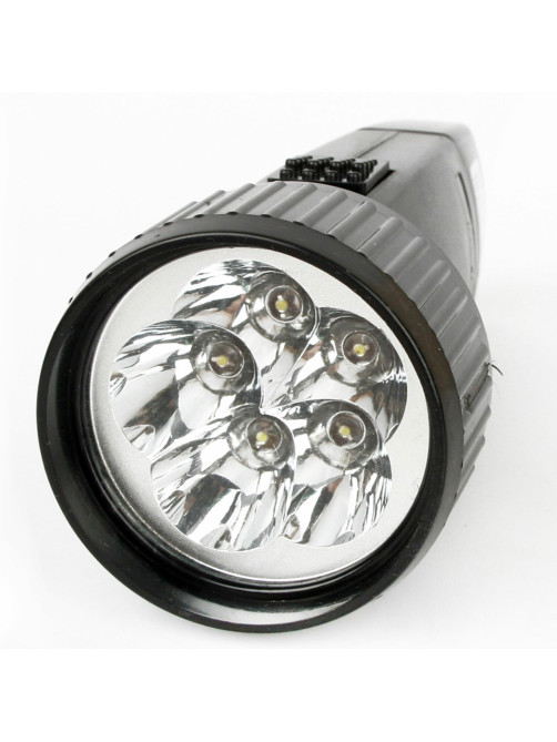 Фонарь аккумуляторный ULTRAFLASH 5хLED, вилка, заряд от сети, LED3859