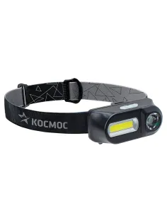 Фонарь налобный аккумуляторный КОСМОС, 3 Вт, LED + 3 Вт, СОВ, Li-ion, заряд от USB, KocH3WDLith
