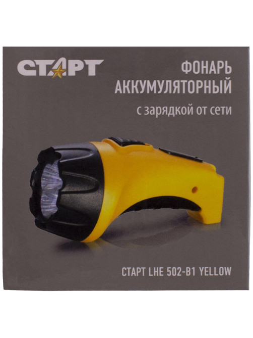 Фонарь аккумуляторный СТАРТ 4хLED, выдвижная вилка, заряд от сети, LHE 502-B1, 11999