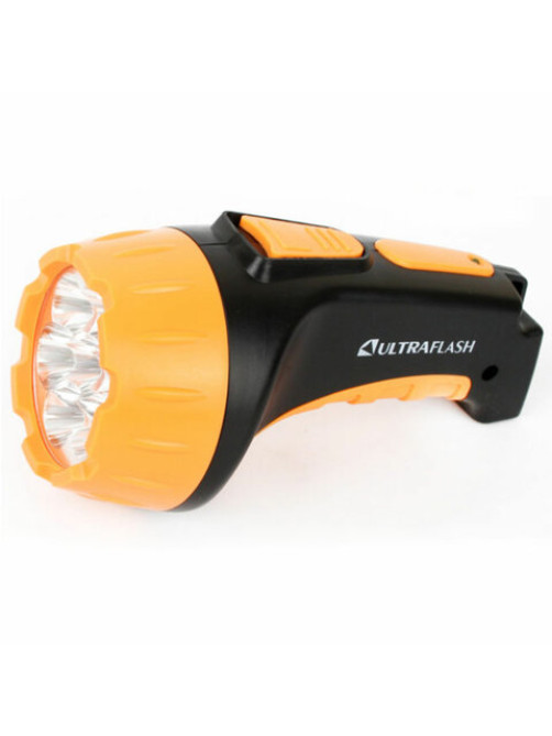 Фонарь аккумуляторный ULTRAFLASH 7хLED, 2 режима, выдвижная вилка, заряд от сети, LED3807
