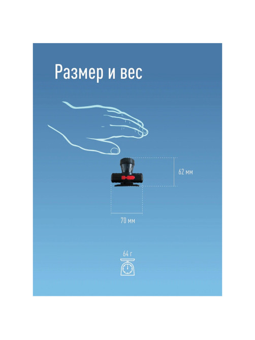 Фонарь налобный аккумуляторный КОСМОС 3 Вт LED, Li-ion, заряд от USB, KocAcHead3W