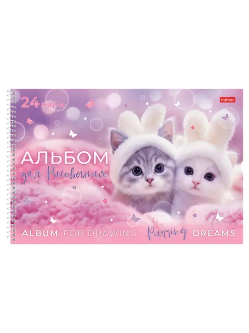 Альбом для рисования, обложка пластик, А4 24 л., спираль, HATBER, 198х300 мм, 