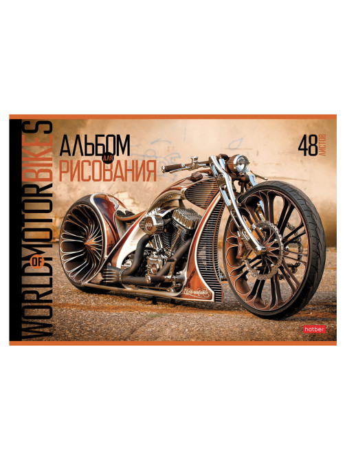Альбом для рисования А4 48 л., скоба, обложка картон, HATBER, 205х290 мм, 